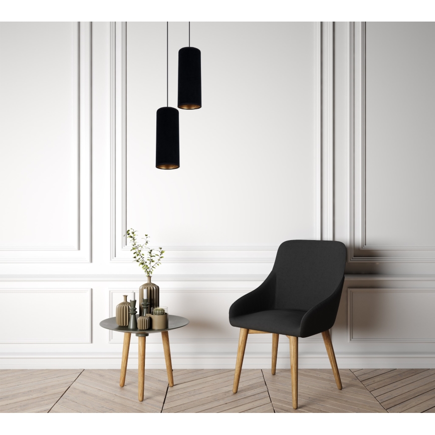 Chandelier on a string AVALO 2xE27/60W/230V d. 20 cm black