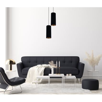 Chandelier on a string AVALO 2xE27/60W/230V d. 20 cm black