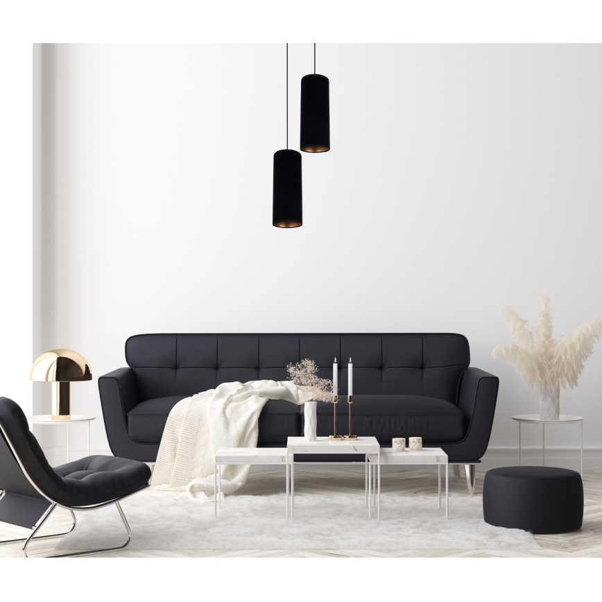 Chandelier on a string AVALO 2xE27/60W/230V d. 20 cm black