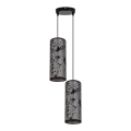 Chandelier on a string AVALO 2xE27/60W/230V d. 20 cm grey/black