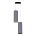 Chandelier on a string AVALO 2xE27/60W/230V d. 20 cm grey