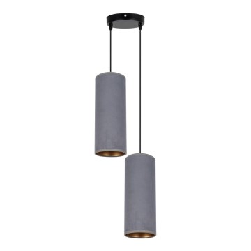 Chandelier on a string AVALO 2xE27/60W/230V d. 20 cm grey