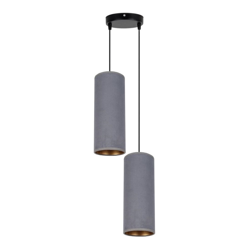 Chandelier on a string AVALO 2xE27/60W/230V d. 20 cm grey