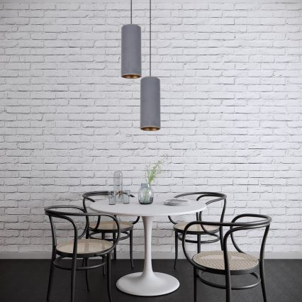 Chandelier on a string AVALO 2xE27/60W/230V d. 20 cm grey