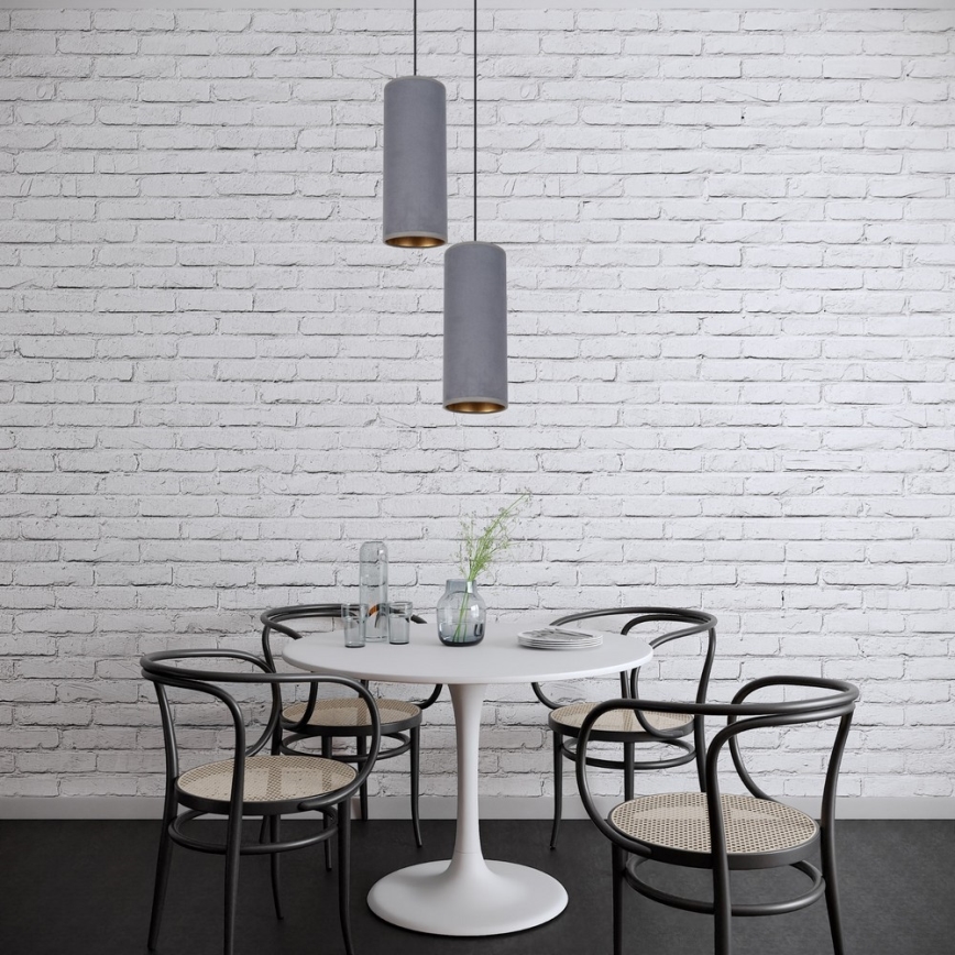 Chandelier on a string AVALO 2xE27/60W/230V d. 20 cm grey