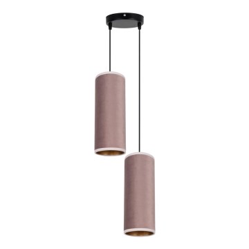 Chandelier on a string AVALO 2xE27/60W/230V d. 20 cm pink/copper