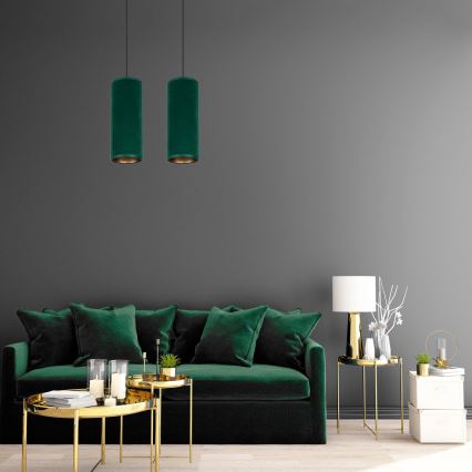 Chandelier on a string AVALO 2xE27/60W/230V green/copper