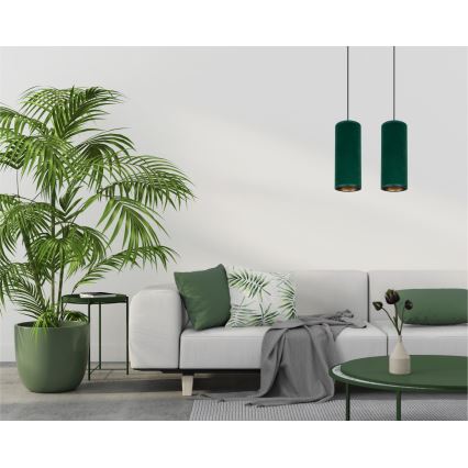 Chandelier on a string AVALO 2xE27/60W/230V green/copper