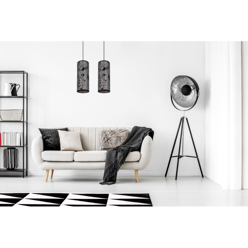 Chandelier on a string AVALO 2xE27/60W/230V grey/black
