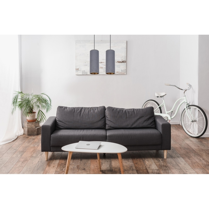 Chandelier on a string AVALO 2xE27/60W/230V grey