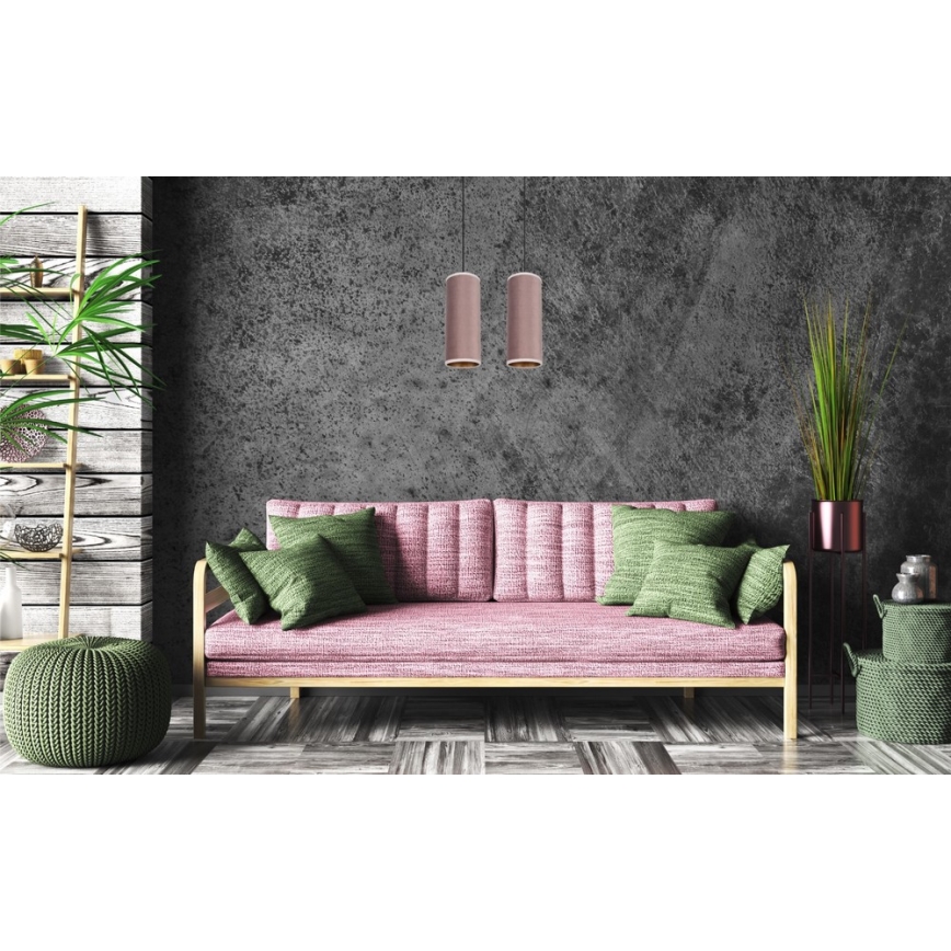 Chandelier on a string AVALO 2xE27/60W/230V pink/copper