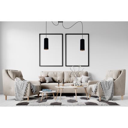 Chandelier on a string AVALO 2xE27/60W/230V spider black