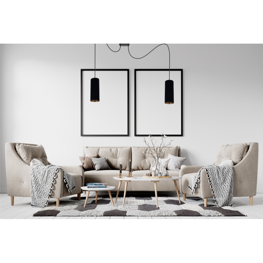 Chandelier on a string AVALO 2xE27/60W/230V spider black