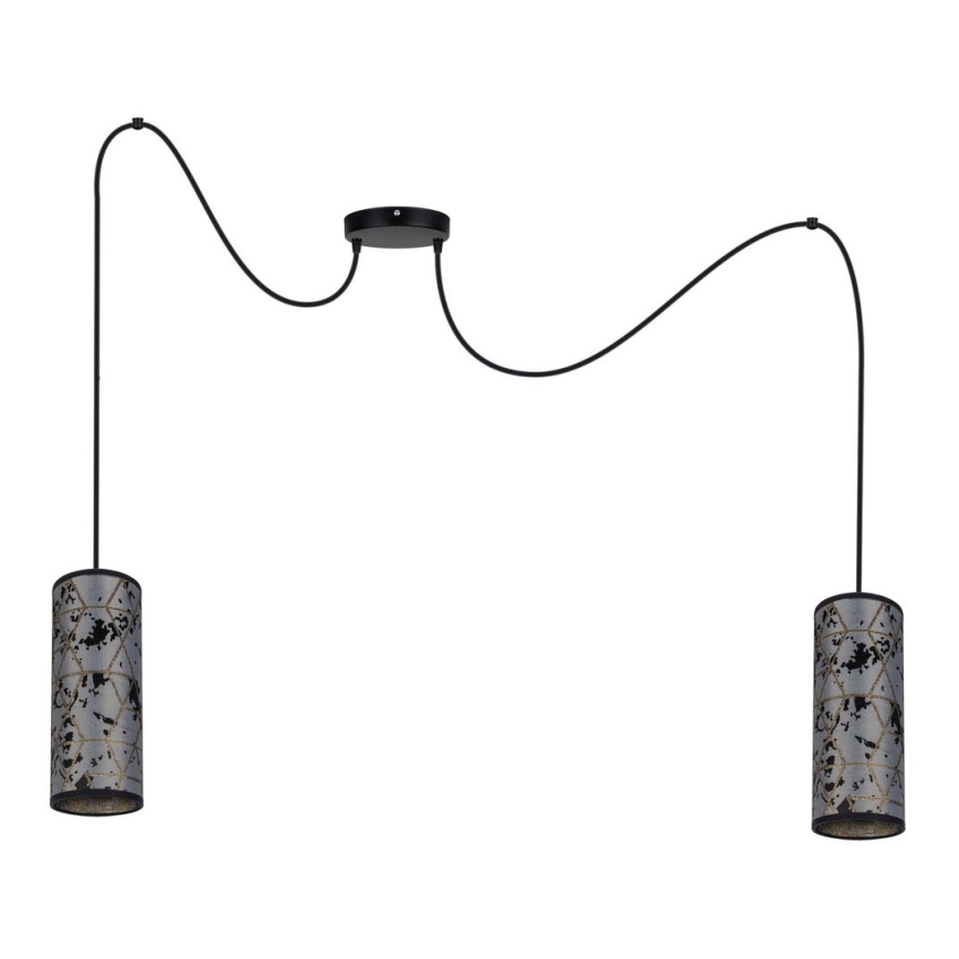 Chandelier on a string AVALO 2xE27/60W/230V spider grey/black