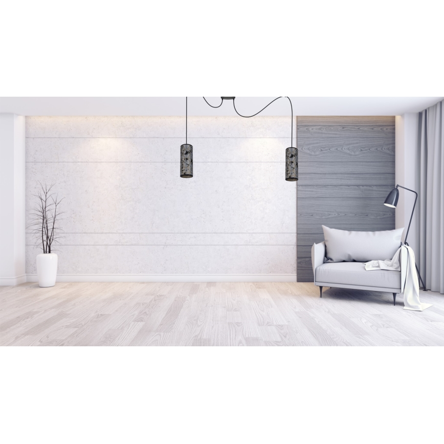 Chandelier on a string AVALO 2xE27/60W/230V spider grey/black