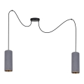 Chandelier on a string AVALO 2xE27/60W/230V spider grey