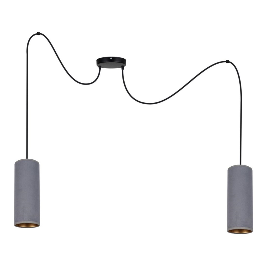 Chandelier on a string AVALO 2xE27/60W/230V spider grey