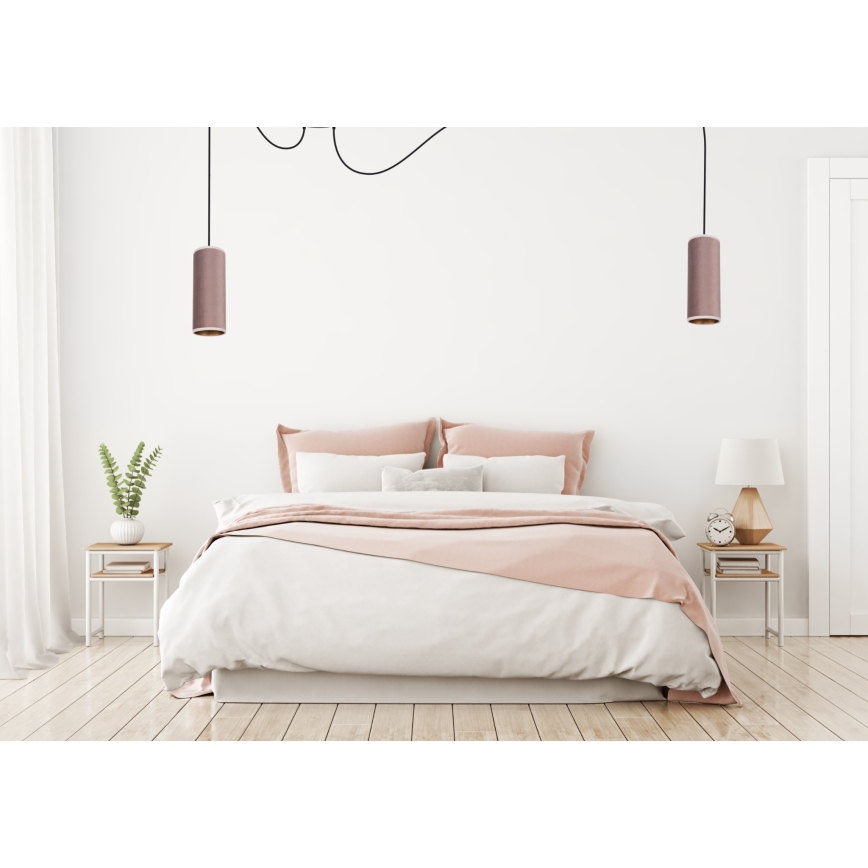 Chandelier on a string AVALO 2xE27/60W/230V spider pink/copper