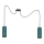 Chandelier on a string AVALO 2xE27/60W/230V spider turquoise/gold