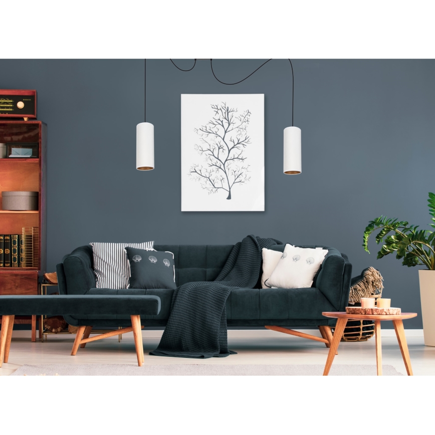 Chandelier on a string AVALO 2xE27/60W/230V spider white/copper