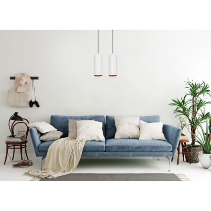 Chandelier on a string AVALO 2xE27/60W/230V white/copper