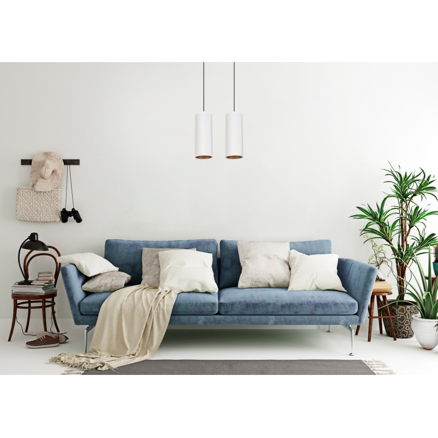 Chandelier on a string AVALO 2xE27/60W/230V white/copper