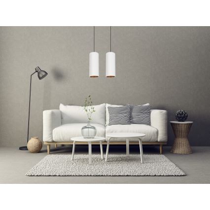 Chandelier on a string AVALO 2xE27/60W/230V white/copper