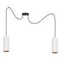 Chandelier on a string AVALO 2xE27/60W/230V white/copper