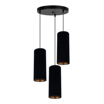 Chandelier on a string AVALO 3xE27/60W/230V d. 35 cm black