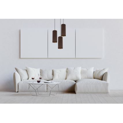 Chandelier on a string AVALO 3xE27/60W/230V d. 35 cm brown/copper