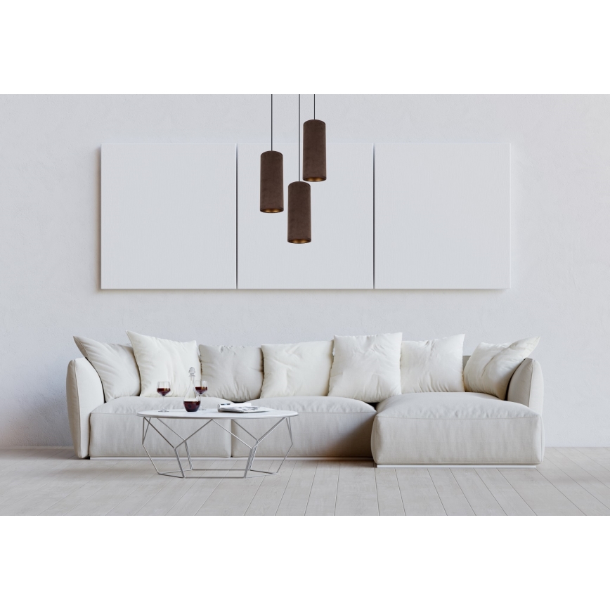 Chandelier on a string AVALO 3xE27/60W/230V d. 35 cm brown/copper