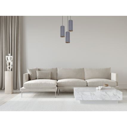 Chandelier on a string AVALO 3xE27/60W/230V d. 35 cm grey