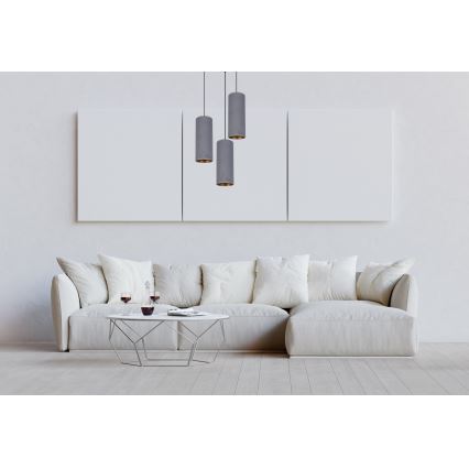 Chandelier on a string AVALO 3xE27/60W/230V d. 35 cm grey