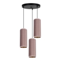 Chandelier on a string AVALO 3xE27/60W/230V d. 35 cm pink/copper