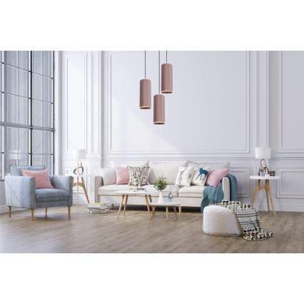 Chandelier on a string AVALO 3xE27/60W/230V d. 35 cm pink/copper