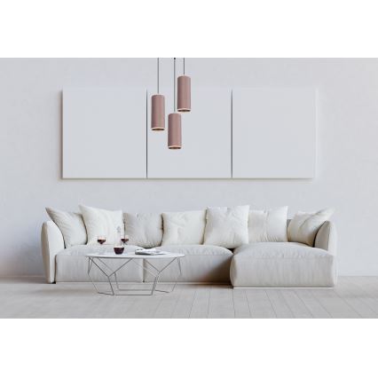 Chandelier on a string AVALO 3xE27/60W/230V d. 35 cm pink/copper