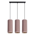 Chandelier on a string AVALO 3xE27/60W/230V pink/copper