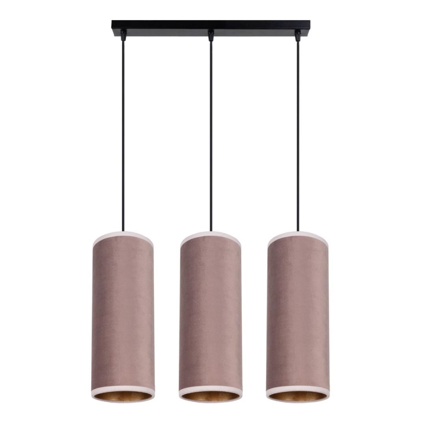 Chandelier on a string AVALO 3xE27/60W/230V pink/copper