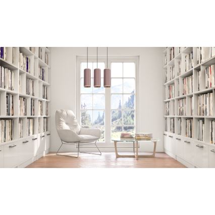 Chandelier on a string AVALO 3xE27/60W/230V pink/copper