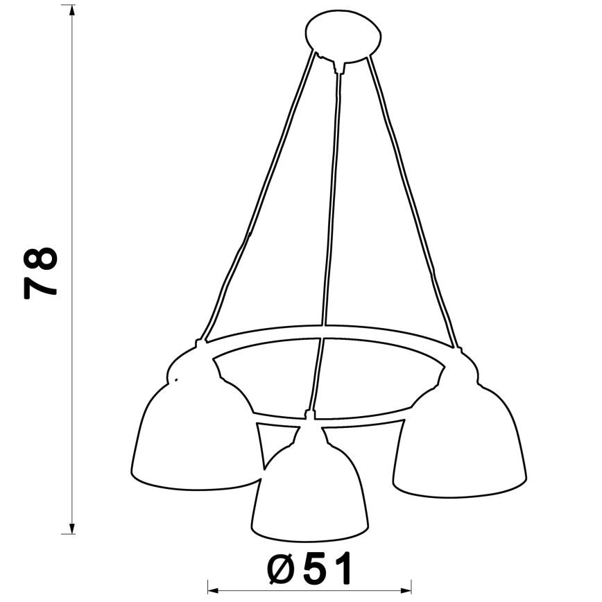 Chandelier on a string AVIA 3xE27/60W/230V