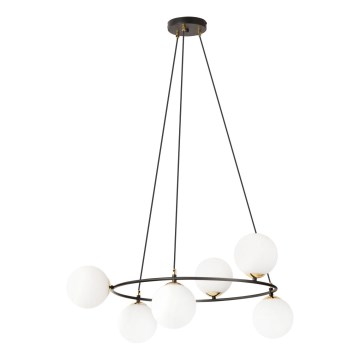 Chandelier on a string AZURA 6xE14/10W/230V black/white