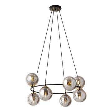 Chandelier on a string AZURA 8xE14/10W/230V black/grey