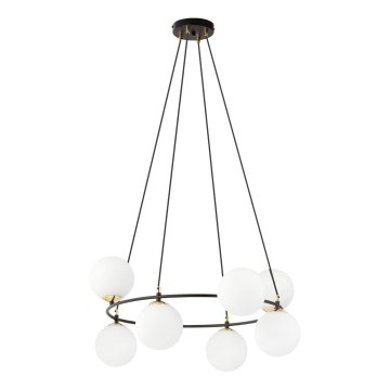 Chandelier on a string AZURA 8xE14/10W/230V black/white