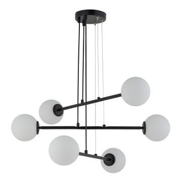 Chandelier on a string BALANS 6xG9/12W/230V black