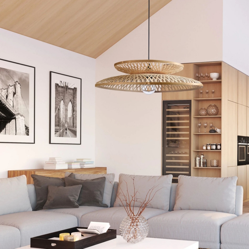 Chandelier on a string BALI 1xE27/20W/230V d. 60 cm bamboo