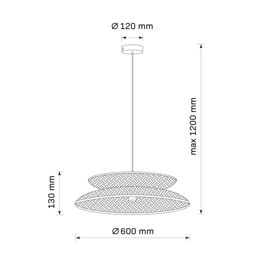 Chandelier on a string BALI 1xE27/20W/230V d. 60 cm bamboo