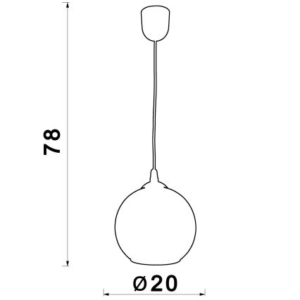 Chandelier on a string BALL 1xE27/60W/230V d. 20 cm beige