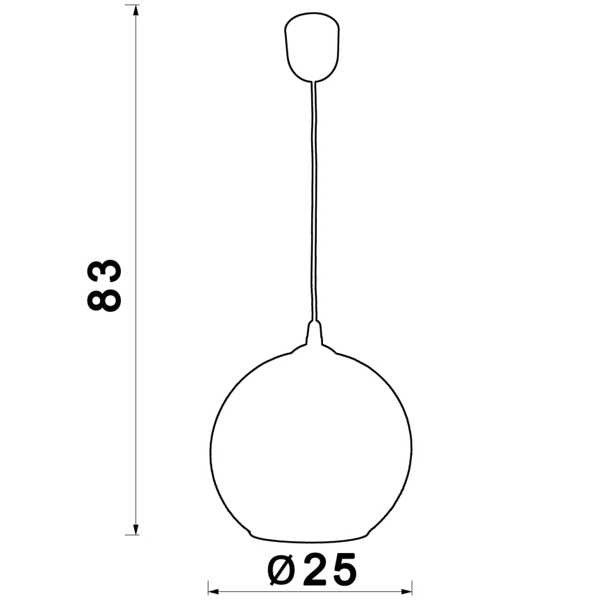 Chandelier on a string BALL 1xE27/60W/230V d. 25 cm beige