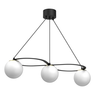 Chandelier on a string BALLO 3xE27/15W/230V black/white
