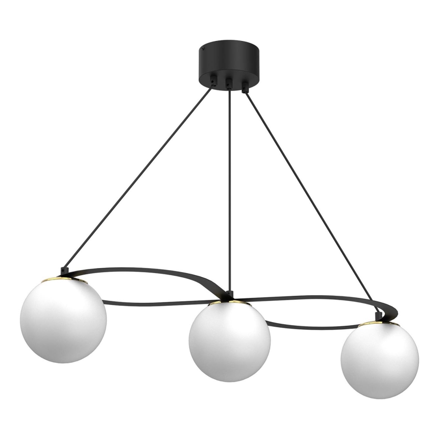 Chandelier on a string BALLO 3xE27/15W/230V black/white